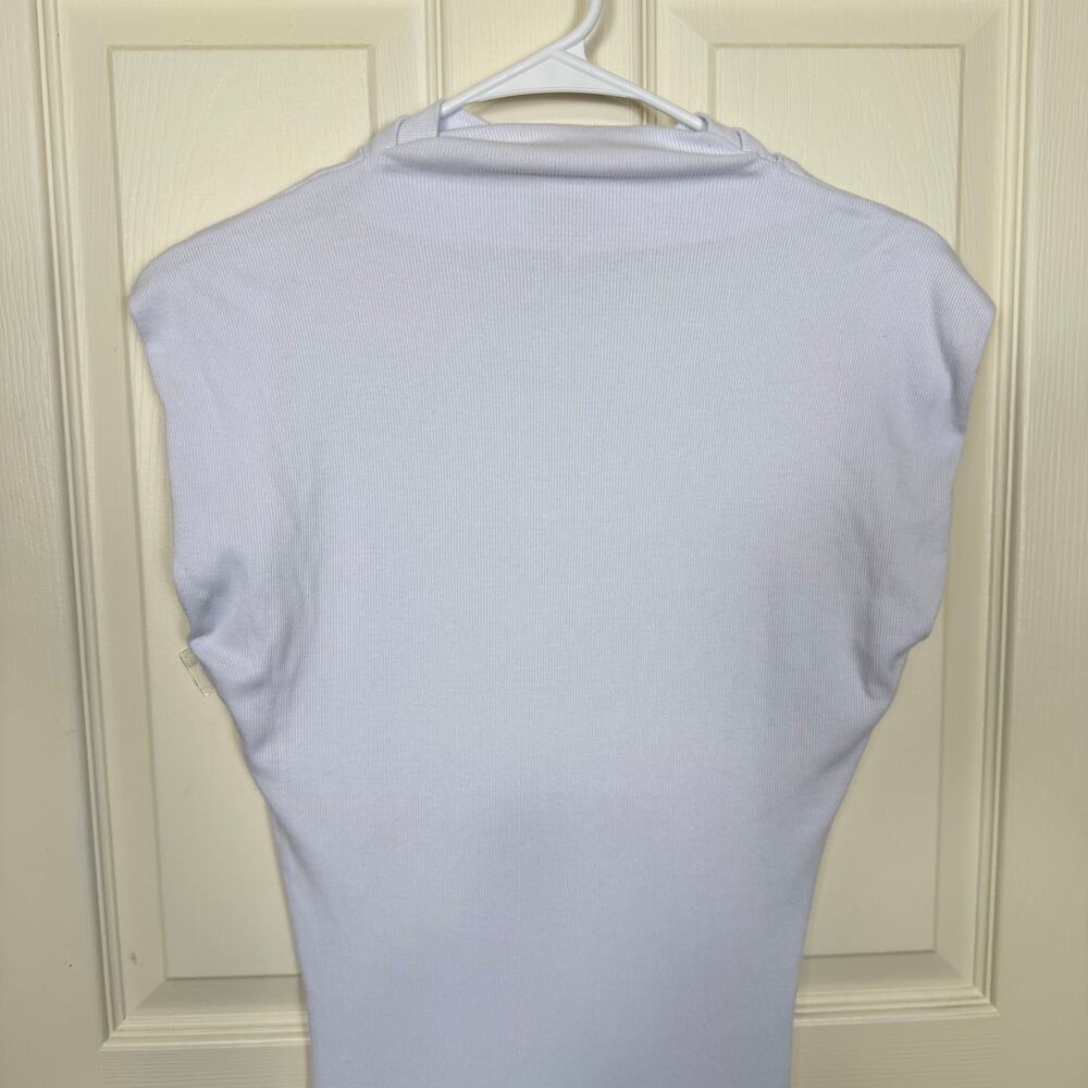 Michael Stars Iolanda White Midi Dress Sleeveless Ribbed Bodycon Minimalist SML - Picture 3 of 6